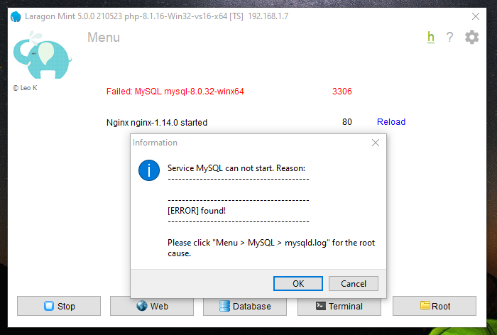Solusi MySQL 错误无法启动（无法启动.错误.Solusi.MySQL...）