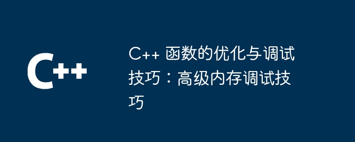 C++ 函数的优化与调试技巧：高级内存调试技巧（调试.技巧.函数.内存.优化...）