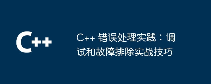C++ 错误处理实践：调试和故障排除实战技巧（实战.调试.故障排除.实践.错误...）
