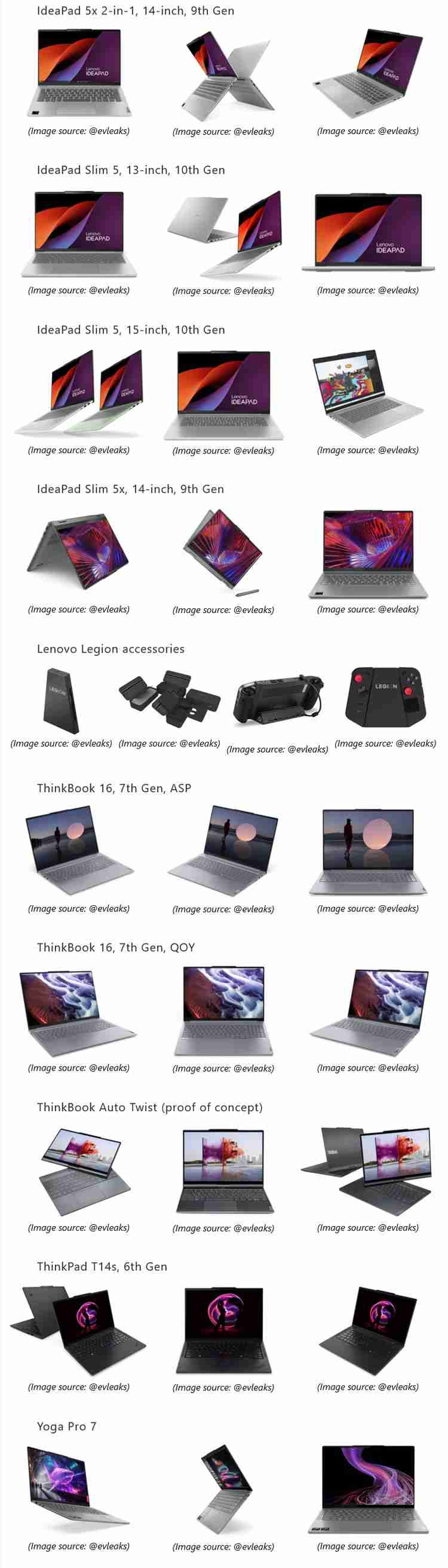 联想 9 月 14 款新品曝光，含 IdeaPad / ThinkBook / Yoga / Legion Go 等（新品.联想.曝光）