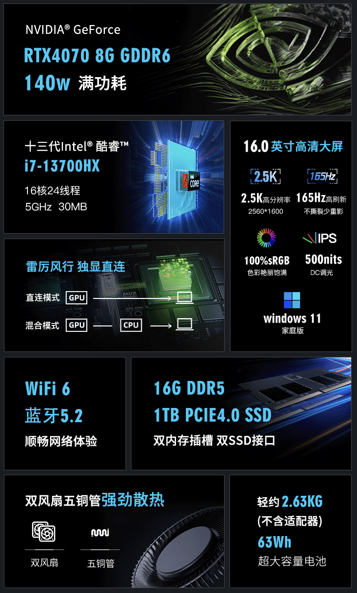 神舟战神 T8 Pro 游戏本新增配置开售：i7-13700HX + 16G + 1T + RTX4070 售 6999 元（神舟.战神.新增）