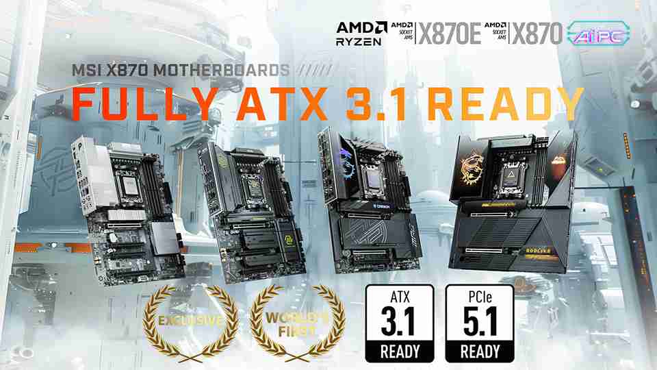微星 X870 (E) 主板配备 8Pin PCIe 补充供电口，支持 ATX 3.1，9 月 26 日上市（微星.供电.配备）