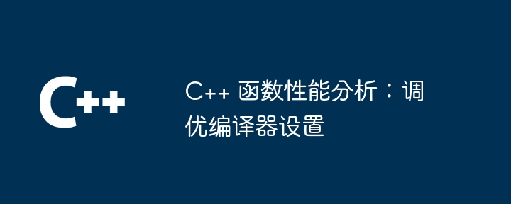 C++ 函数性能分析：调优编译器设置（编译器.函数.性能.设置.分析...）