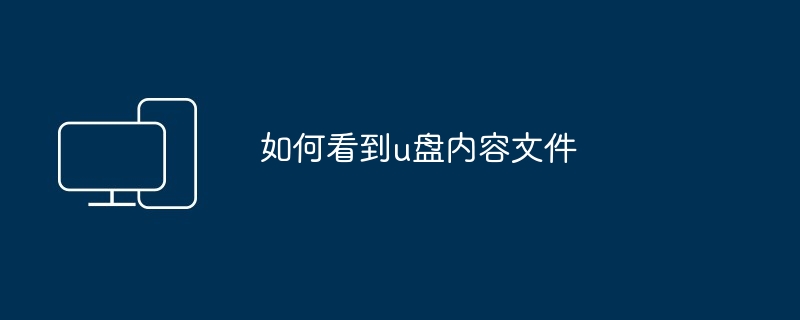 如何看到u盘内容文件（文件.内容）
