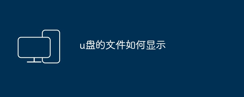 u盘的文件如何显示（文件.显示）
