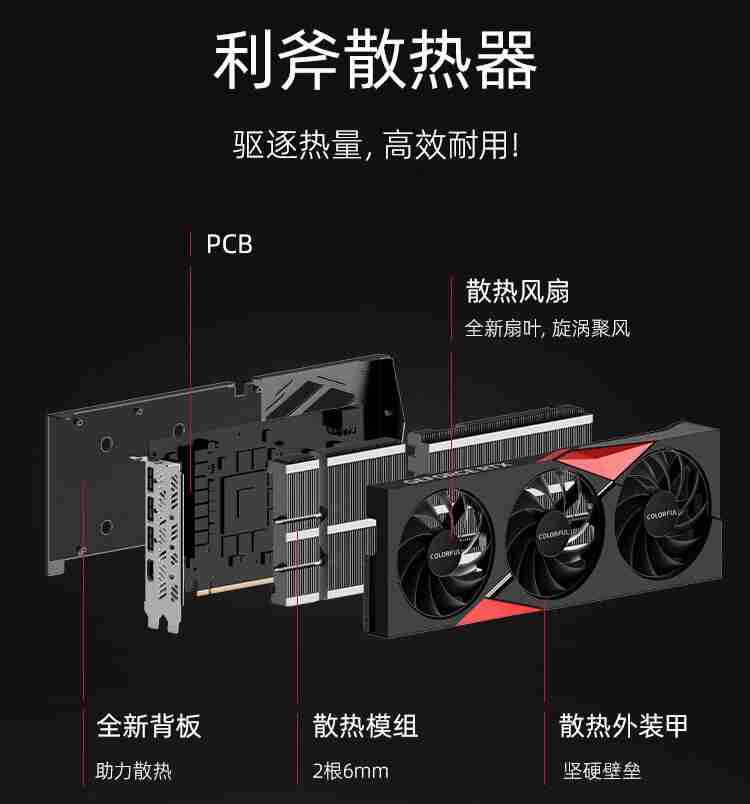 七彩虹 GDDR6 显存版 RTX 4070 战斧显卡开售：三风扇设计，4499 元（战斧.显存.七彩虹）