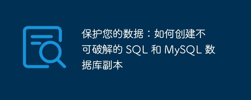 保护您的数据：如何创建不可破解的 SQL 和 MySQL 数据库副本（您的.副本.创建.破解.保护...）