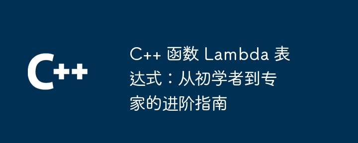 C++ 函数 Lambda 表达式：从初学者到专家的进阶指南（进阶.表达式.初学者.函数.指南...）