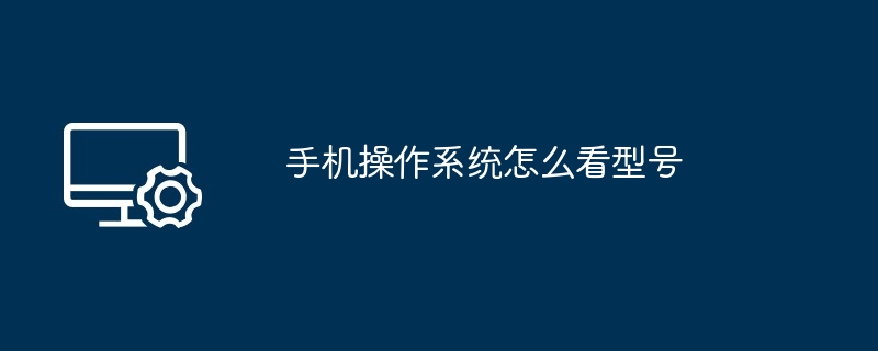 手机操作系统怎么看型号（怎么看.型号.操作系统）