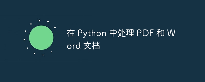 在 Python 中处理 PDF 和 Word 文档（文档.Python.PDF.Word...）