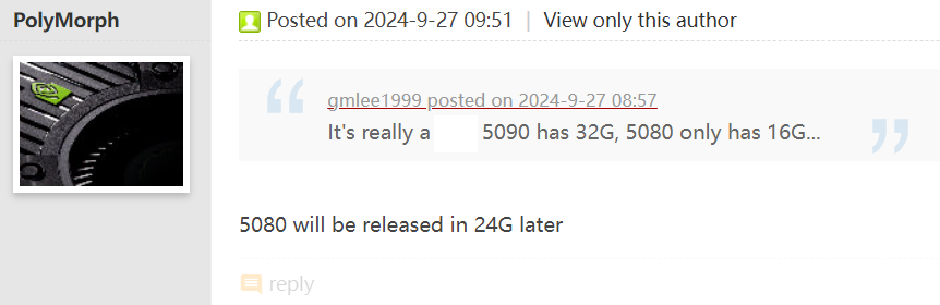 GDDR7 显存时代来袭，英伟达 RTX 5080 显卡被曝后续推出 24GB 版（英伟.显存.后续）