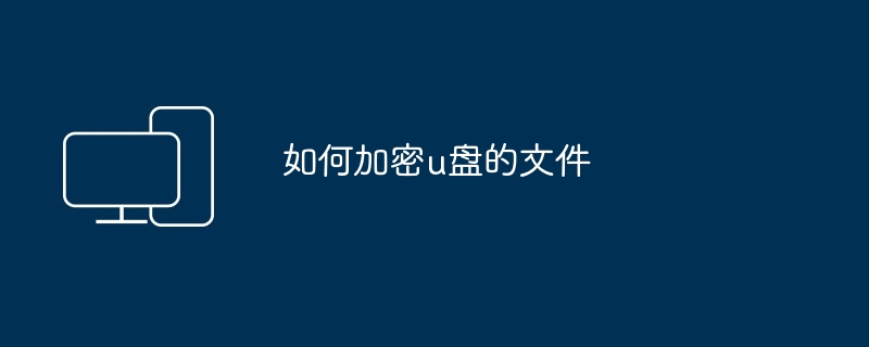 如何加密u盘的文件（加密.文件）