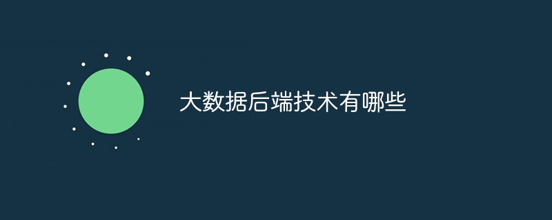大数据后端技术有哪些（后端.数据.有哪些.技术...）