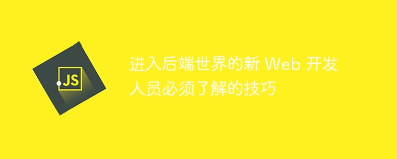 进入后端世界的新 Web 开发人员必须了解的技巧（开发人员.后端.技巧.世界.Web...）