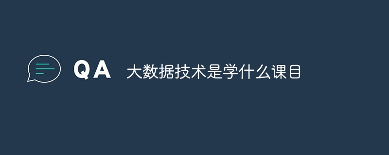 大数据技术是学什么课目（课目.数据.技术...）