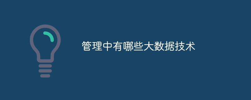 管理中有哪些大数据技术（中有.数据.管理.技术...）
