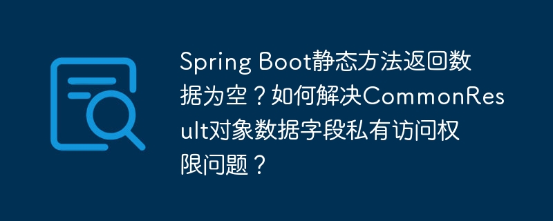 Spring Boot静态方法返回数据为空？如何解决CommonResult对象数据字段私有访问权限问题？（数据.字段.私有.如何解决.静态...）