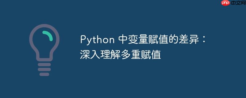 Python 中变量赋值的差异：深入理解多重赋值（赋值.变量.差异.理解.Python...）