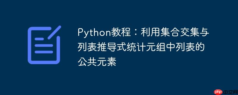 Python教程：利用集合交集与列表推导式统计元组中列表的公共元素
