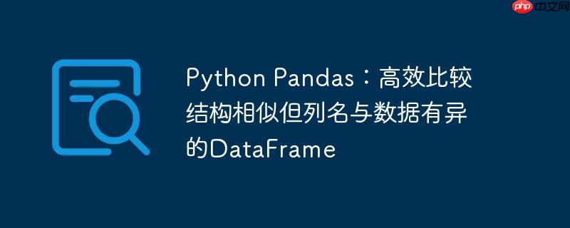 Python Pandas：高效比较结构相似但列名与数据有异的DataFrame（高效.结构.数据.Python.Pandas...）