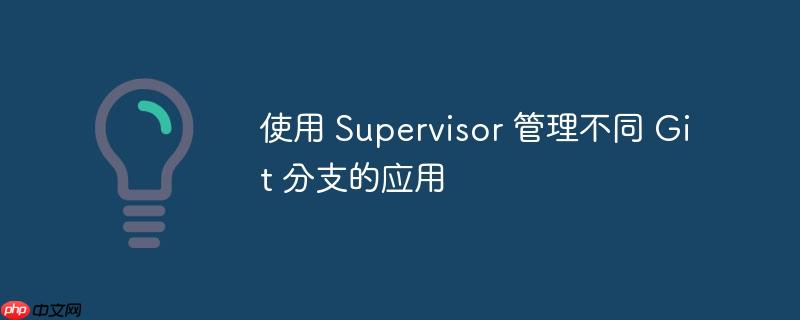 使用 Supervisor 管理不同 Git 分支的应用（分支.管理.Supervisor.Git...）