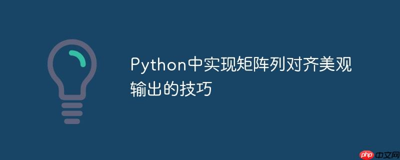 Python中实现矩阵列对齐美观输出的技巧