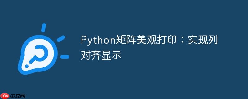 Python矩阵美观打印:实现列对齐显示