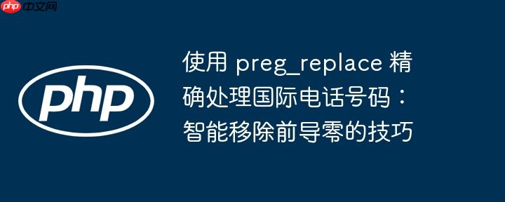 使用 preg_replace 精确处理国际电话号码:智能移除前导零的技巧