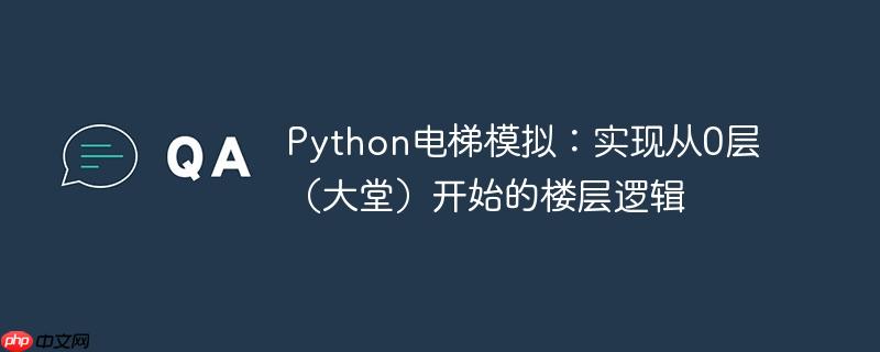 Python电梯模拟：实现从0层（大堂）开始的楼层逻辑
