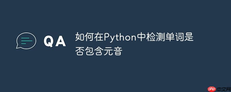 如何在Python中检测单词是否包含元音(元音.单词.包含.检测.如何在...)