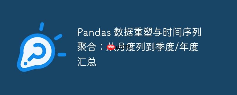 Pandas 数据重塑与时间序列聚合:从月度列到季度/年度汇总