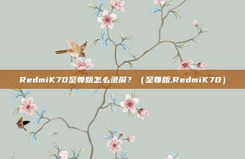 RedmiK70至尊版怎么录屏？（至尊版.RedmiK70）