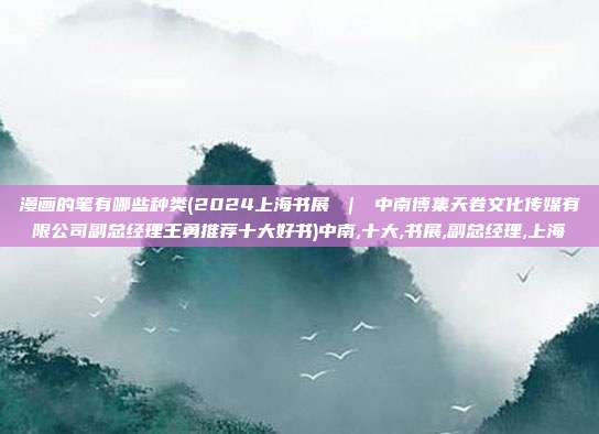 漫画的笔有哪些种类(2024上海书展 ｜ 中南博集天卷文化传媒有限公司副总经理王勇推荐十大好书)中南,十大,书展,副总经理,上海