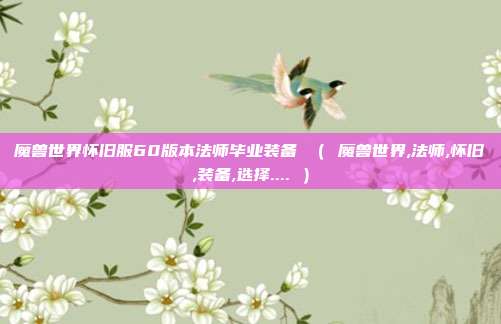 魔兽世界怀旧服60版本法师毕业装备 （ 魔兽世界,法师,怀旧,装备,选择.... ）