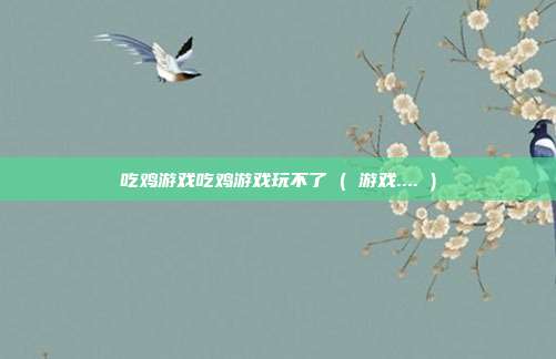 吃鸡游戏吃鸡游戏玩不了 ( 游戏.... )