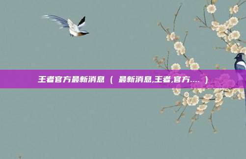王者官方最新消息 ( 最新消息,王者,官方.... )