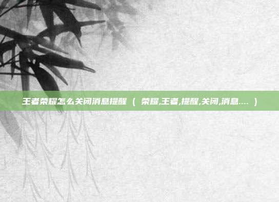 王者荣耀怎么关闭消息提醒 ( 荣耀,王者,提醒,关闭,消息.... )