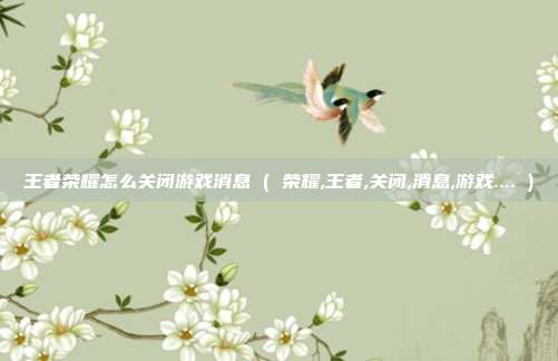王者荣耀怎么关闭游戏消息 ( 荣耀,王者,关闭,消息,游戏.... )