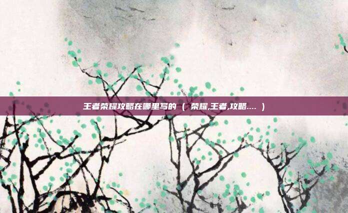 王者荣耀攻略在哪里写的 ( 荣耀,王者,攻略.... )