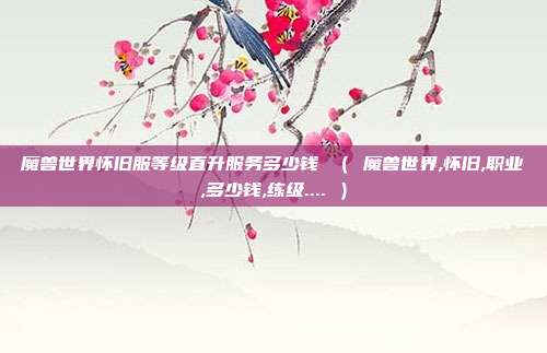 魔兽世界怀旧服等级直升服务多少钱 （ 魔兽世界,怀旧,职业,多少钱,练级.... ）
