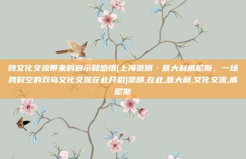 跨文化交流带来的启示和感悟(上海崇明·意大利威尼斯，一场跨时空的双岛文化交流在此开启)崇明,在此,意大利,文化交流,威尼斯