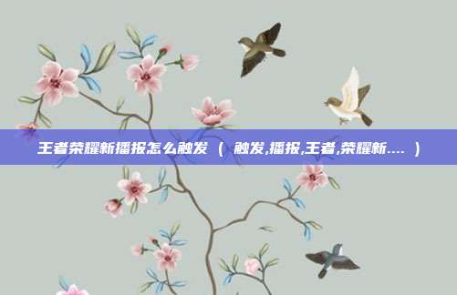 王者荣耀新播报怎么触发 ( 触发,播报,王者,荣耀新.... )