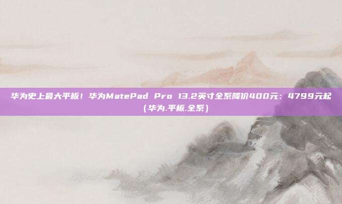 华为史上最大平板！华为MatePad Pro 13.2英寸全系降价400元：4799元起（华为.平板.全系）