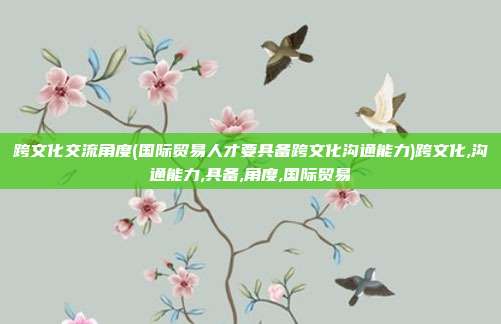 跨文化交流角度(国际贸易人才要具备跨文化沟通能力)跨文化,沟通能力,具备,角度,国际贸易