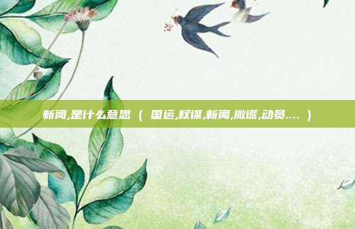 新闻,是什么意思 ( 国运,权谋,新闻,撒谎,动员.... )