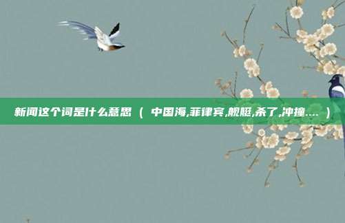 新闻这个词是什么意思 ( 中国海,菲律宾,舰艇,杀了,冲撞.... )