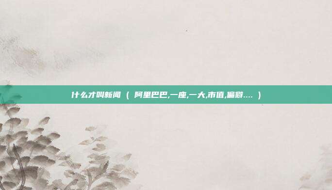 什么才叫新闻 ( 阿里巴巴,一座,一大,市值,偏僻.... )