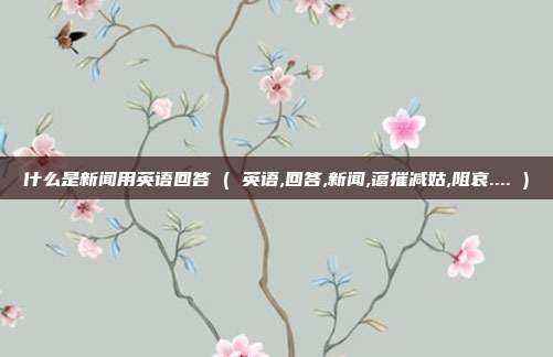 什么是新闻用英语回答 ( 英语,回答,新闻,蔼摧减姑,阻哀.... )
