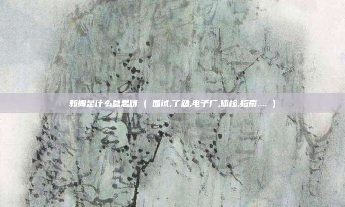 新闻是什么意思呀 ( 面试,了然,电子厂,体检,指南.... )