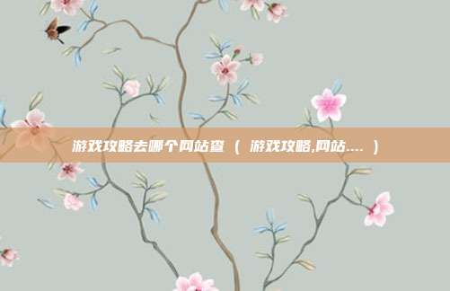 游戏攻略去哪个网站查 ( 游戏攻略,网站.... )